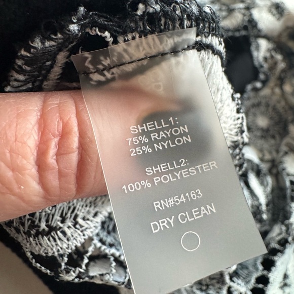 Calvin Klein Black Embroidery Floral Open Front Cardigan - Picture 6 of 9